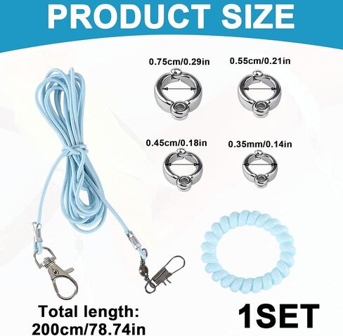 Parrot Flying Training Rope, 4 Size Bird Leash Foot Ring in Kuwait