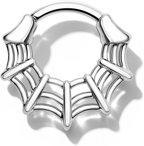 COCHARM 16G Septum Ring Spider Web Halloween Septum Nose Rings Silver Black Daith Earrings for Women 316L Stainless Steel Daith Piercing Jewelry in Kuwait