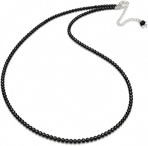 Gempires Genuine Turquoise Beads Choker Necklace for Women, Native American Beaded Necklace, Healing Stone Necklace, 2.4-2.5 mm Faceted Beads With 16 + 2 Inch Adjustable Silver Plated Chain in Kuwait