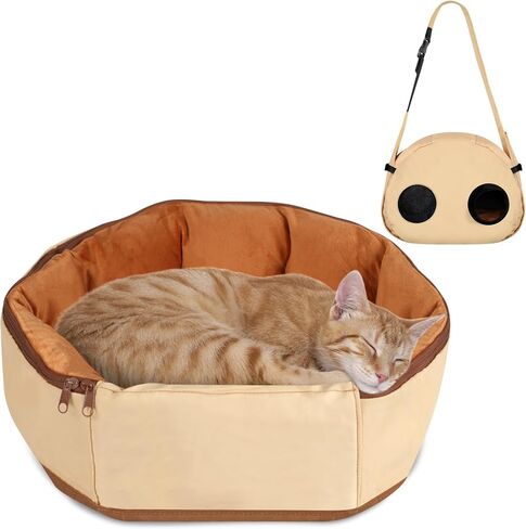 Cross-Body Pet Carrier Bag, Ergonomic Hands-Free Puppy & Cat Sling Nest for Travel, Hiking & Vet Visits, Breathable & Lightweight Soft Pet Carrying Pouch for Small Dogs & Cats Up to 22 lbs in Kuwait