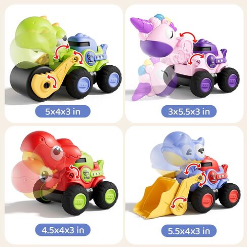 ALASOU Dinosaur Construction Car Toys for 2 Year Old Boy Birthday Gift in Kuwait