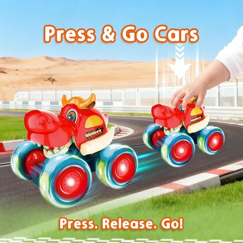 Kimicare 3 Pack Monster Truck Toy,Light Up Cars for Boys,Animal Toy Cars for Toddlers with Shark Bull Crocodile,Musical Press & Go Trucks for Kids,Christmas Birthday Gift for Boy in Saudi Arabia