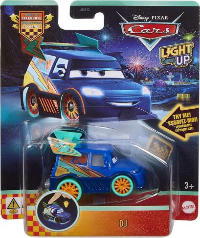 Mattel Disney · Pixar Cars 1:55 Scale Light Up Vehicle Assortment with Light Effects, Press to Launch One of 4 Sequences of Colorful Lights (Models May Vary), JMT42 in Kuwait