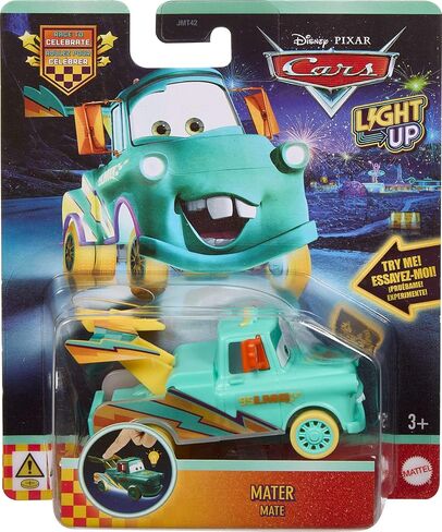 Mattel Disney · Pixar Cars 1:55 Scale Light Up Vehicle Assortment with Light Effects, Press to Launch One of 4 Sequences of Colorful Lights (Models May Vary), JMT42 in Kuwait