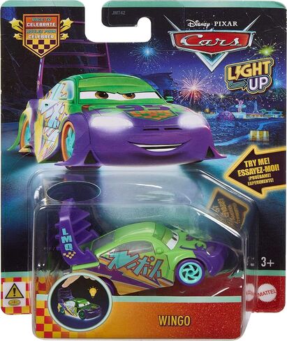 Mattel Disney · Pixar Cars 1:55 Scale Light Up Vehicle Assortment with Light Effects, Press to Launch One of 4 Sequences of Colorful Lights (Models May Vary), JMT42 in Kuwait