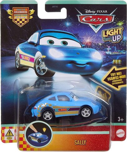 Mattel Disney · Pixar Cars 1:55 Scale Light Up Vehicle Assortment with Light Effects, Press to Launch One of 4 Sequences of Colorful Lights (Models May Vary), JMT42 in Kuwait