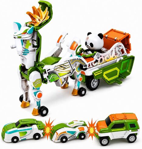 3-in-1 Magnetic Crash Transforming Car Toy, Auto Move & Music Kids 6+ in Kuwait