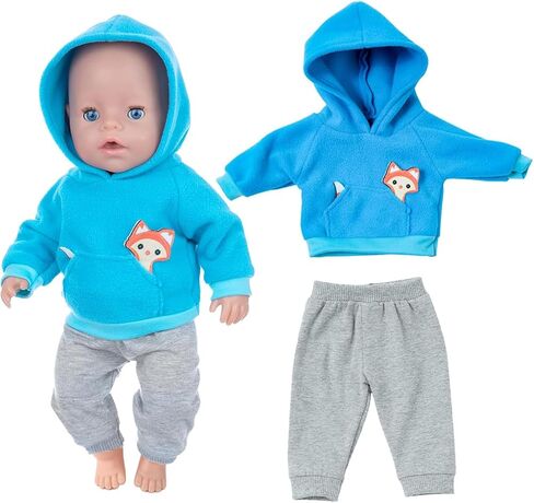 Baby Doll Clothes for 18 Inch Dolls, 2-Piece Hoodies & Pants Outfits in Kuwait