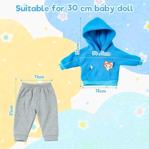 Baby Doll Clothes for 18 Inch Dolls, 2-Piece Hoodies & Pants Outfits in Kuwait