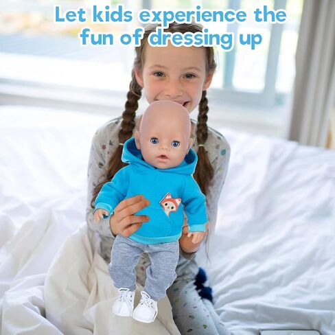 Baby Doll Clothes for 18 Inch Dolls, 2-Piece Hoodies & Pants Outfits in Kuwait