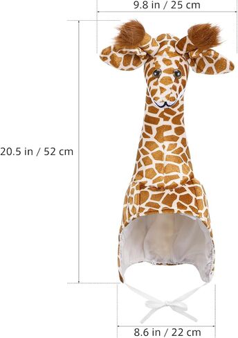 SEWACC Giraffe Shaped Hat Interactive Animal Hat Performance Costume for Parent-Child, 20.47 x 7.87 x 7.87 Inch in Kuwait