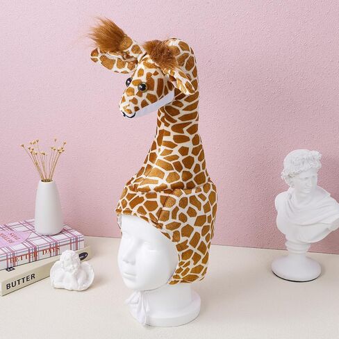 SEWACC Giraffe Shaped Hat Interactive Animal Hat Performance Costume for Parent-Child, 20.47 x 7.87 x 7.87 Inch in Kuwait