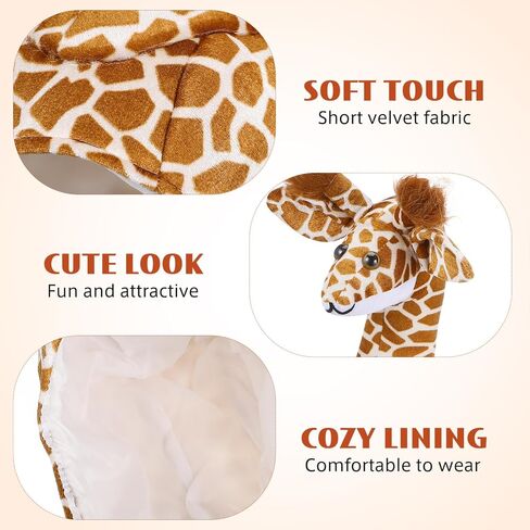 SEWACC Giraffe Shaped Hat Interactive Animal Hat Performance Costume for Parent-Child, 20.47 x 7.87 x 7.87 Inch in Kuwait