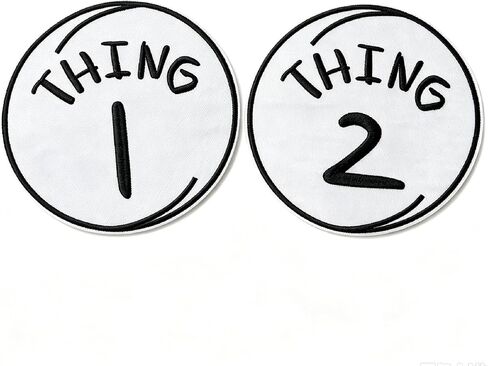 2Pcs Thing 1 2 Large Iron on Patch for Halloween Costume in Kuwait