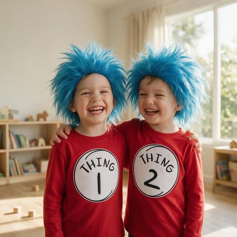 2Pcs Thing 1 2 Large Iron on Patch for Halloween Costume in Kuwait