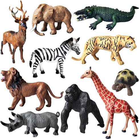 10 Pcs Realistic Large Wild Animal Figures for Kids 3+ in Kuwait