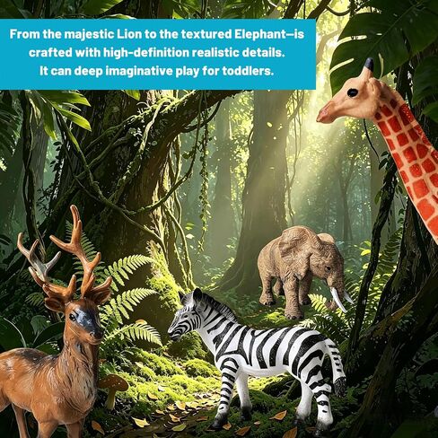 10 Pcs Realistic Large Wild Animal Figures for Kids 3+ in Kuwait
