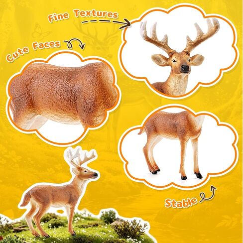 4PCS White Tailed Deer Figurines, Wild Animals Deer Toys for Kids in Saudi Arabia