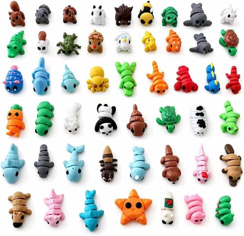 50PCS 3D Printed Animals Bulk, Mini Articulated Fidget Toys in Kuwait