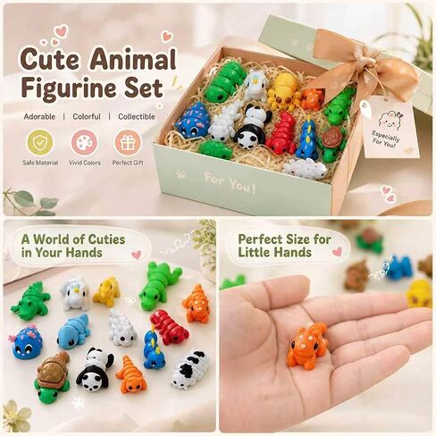 50PCS 3D Printed Animals Bulk, Mini Articulated Fidget Toys in Kuwait