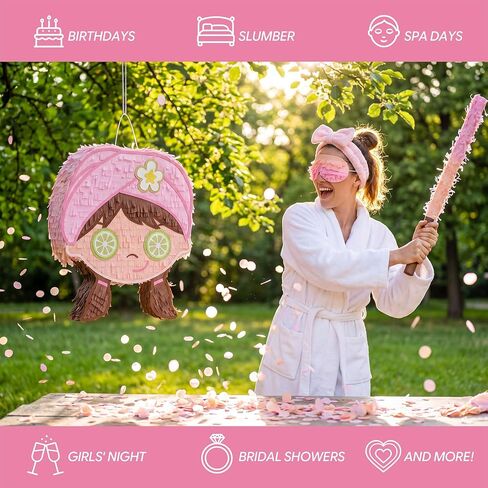 3 Pcs Spa Piñata for Girls with Stick and Blindfold in Kuwait