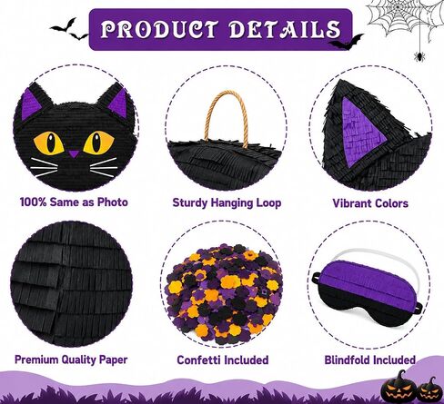 21 Inch Large Black Cat Pinata Kit in Kuwait