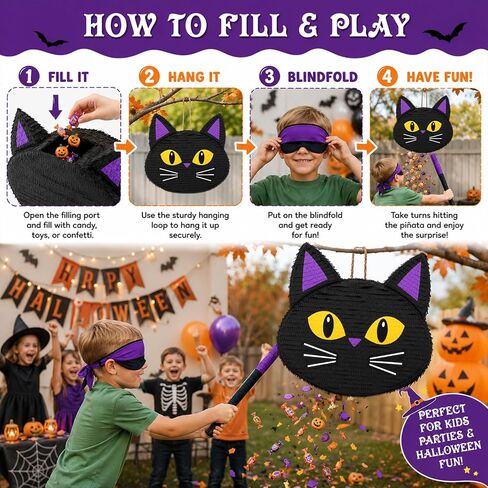 21 Inch Large Black Cat Pinata Kit in Kuwait