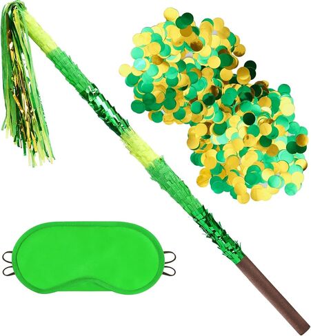 WERNNSAI 30-inch Rainbow Piñata Stick with Blindfold & Confetti - Extended Large Piñata Stick Set Stuffers Fillers for Kids Birthday Party Supplies Mexican Star Theme Party Favor in Kuwait