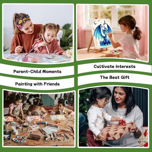 SUHEFAFA Framed Paint by Numbers Kit for Kids Ages 4-8-12, Dragon Painting by Numbers for Kids, DIY Dragon Acrylic Oil Painting for Home Wall Art Decor Gift 7.8x7.8 inch,Includes Easel in Kuwait