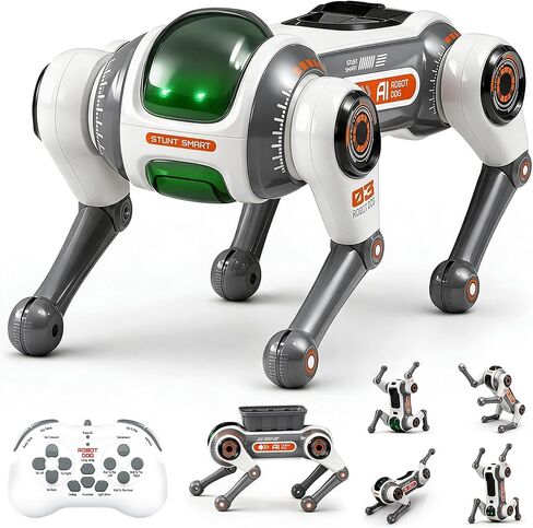 Smart Robot Dog for Kids - Interactive STEM Pet Puppy Robotic Toy with Voice & 2.4 GHz Remote Control, 30+ Actions & Programmable Play, 30m Range, Durable & Safe for Age 3+ Birthday Gifts in Kuwait