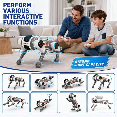 Smart Robot Dog for Kids - Interactive STEM Pet Puppy Robotic Toy with Voice & 2.4 GHz Remote Control, 30+ Actions & Programmable Play, 30m Range, Durable & Safe for Age 3+ Birthday Gifts in Kuwait