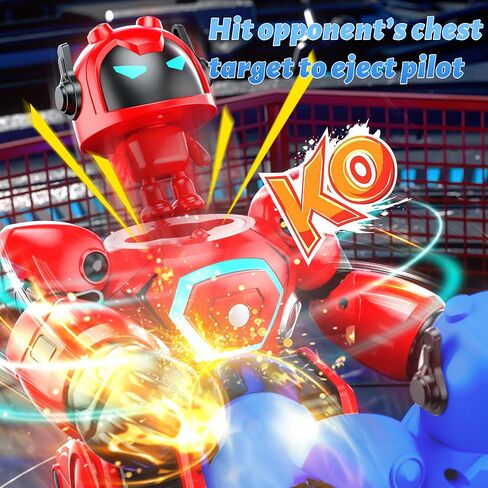 2-Pack Remote Control Fighting Robot Battle Bots Toys, RC Ejecting Battle Robot with Sound & Light, Soccer Game Mode, Christmas Birthday Gifts for Age 6 7 8 9 10 11 12+ Year Old Kids Boys in Kuwait