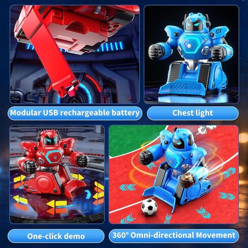 2-Pack Remote Control Fighting Robot Battle Bots Toys, RC Ejecting Battle Robot with Sound & Light, Soccer Game Mode, Christmas Birthday Gifts for Age 6 7 8 9 10 11 12+ Year Old Kids Boys in Kuwait