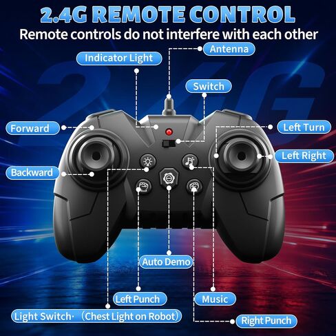 2-Pack Remote Control Fighting Robot Battle Bots Toys, RC Ejecting Battle Robot with Sound & Light, Soccer Game Mode, Christmas Birthday Gifts for Age 6 7 8 9 10 11 12+ Year Old Kids Boys in Kuwait