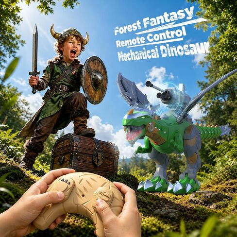 Remote Control Robot Dinosaur Toy with Mist Spray & Roaring Sound, 2.4Ghz Mech Dino Walking RC Toys with Manual Dart Launcher, Cool Best Gifts for Boys Girls Ages 3 4 5 6 7 8 in Kuwait