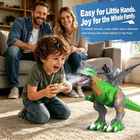 Remote Control Robot Dinosaur Toy with Mist Spray & Roaring Sound, 2.4Ghz Mech Dino Walking RC Toys with Manual Dart Launcher, Cool Best Gifts for Boys Girls Ages 3 4 5 6 7 8 in Kuwait