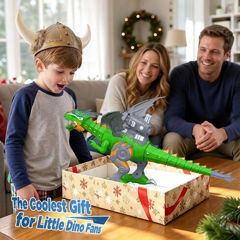 Remote Control Robot Dinosaur Toy with Mist Spray & Roaring Sound, 2.4Ghz Mech Dino Walking RC Toys with Manual Dart Launcher, Cool Best Gifts for Boys Girls Ages 3 4 5 6 7 8 in Kuwait