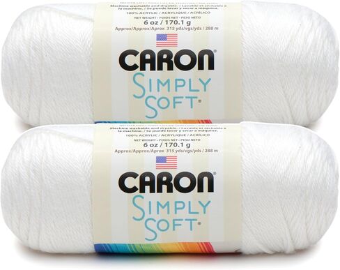 Bulk Buy: Caron Simply Soft Yarn Solids (2-Pack) (White) in Kuwait