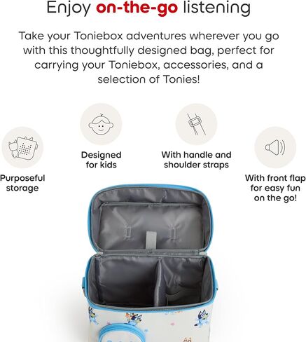 Tonies Listen & Go Carrying Case - Secure Protection for Your Toniebox, Headphones, Charging Station, and 6+ Tonies - Bluey in Kuwait