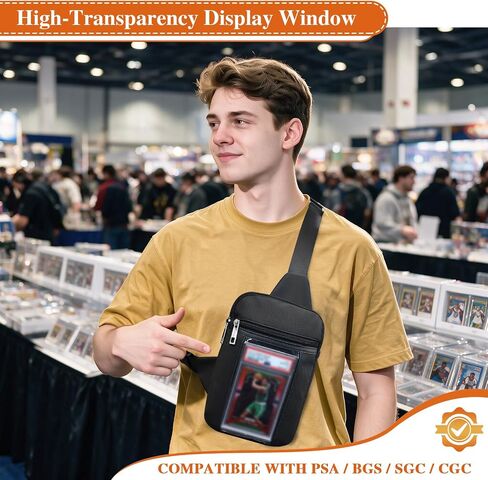 PainZieteg Graded Card Bag for PSA Slabs, Card Show Crossbody Display Case in Kuwait
