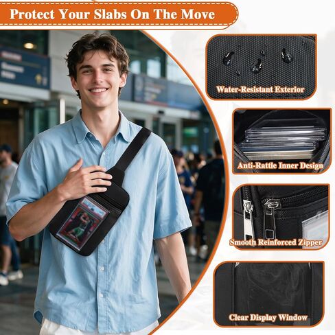 PainZieteg Graded Card Bag for PSA Slabs, Card Show Crossbody Display Case in Kuwait