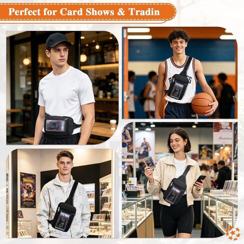 PainZieteg Graded Card Bag for PSA Slabs, Card Show Crossbody Display Case in Kuwait