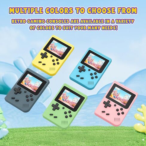 3.0 Inch IPS Screen with Mini Handheld Game Console, Built-in 400 Games, 1020mAh Rechargeable Battery Pocket Player Travel Games Arcade, Light Green in Kuwait