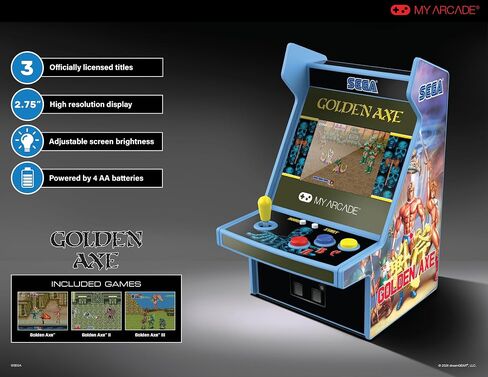 My Arcade Golden Axe Micro Player: 3 Retro Games in 1, Sega Classics in Kuwait