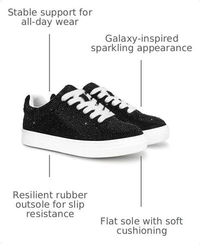 PARTY Women's Fashion Star Sneaker Lace Up Low Top Comfortable Cushioned Walking Shoes in Kuwait