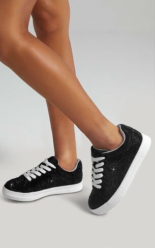 PARTY Women's Fashion Star Sneaker Lace Up Low Top Comfortable Cushioned Walking Shoes in Kuwait