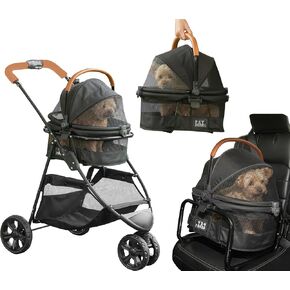 Pet Gear 3-in-1 Travel System View 360 Stroller, Jet Black in Kuwait