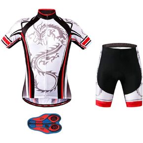 Men's Quick-Dry Cycling Jersey Set Road Bike Bicycle Shirt + Bib Shorts with 9D Gel Pad MTB Riding Clothing Kit in Saudi Arabia