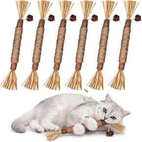 Silvervine Sticks Cat Chew Toys for Indoor Cats Dental Care Teeth Cleaning, Natural Kitten & Cat Teething Toys for Health, Catnip Toys Cat Chew Rope Suitable for All Breeds of Aggressive Chewers Cat in Saudi Arabia