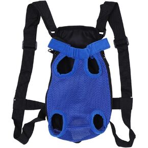 Pet Dog Front Carrier Backpack,Breathable Sandwich Mesh Chest Tote Bag with Adjustable Strap for Small Dogs Cats Walking Travel(S,Blue) in Kuwait